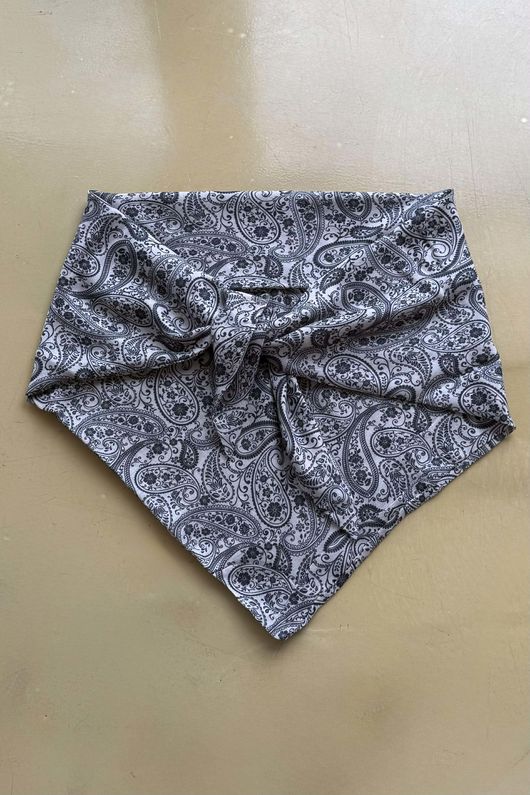Paisley Park Triangle Neckerchief Stone & Charcoal **